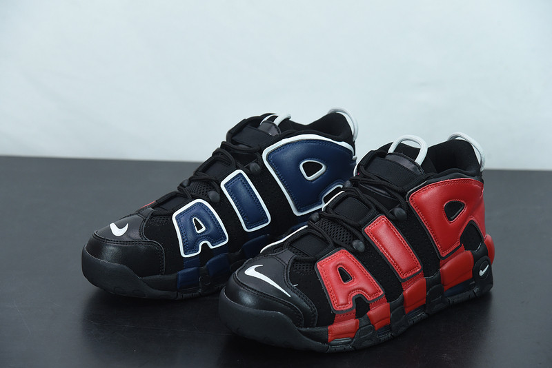 nike air more uptempo gs black red blue dm0017-001