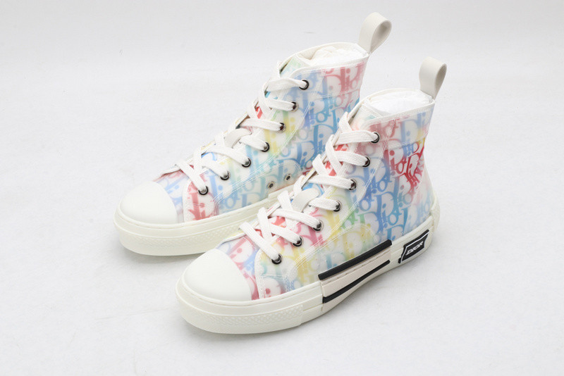 dio* b23 oblique high-top white sneaker