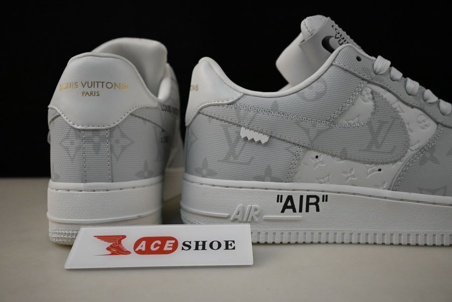 2022 lvt x nike air force 1 07 low white grey ld4631-201