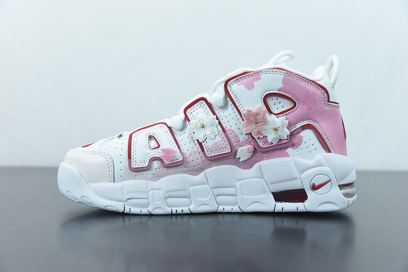 nike air more uptempo 96 gs"white/cherry blossoms
