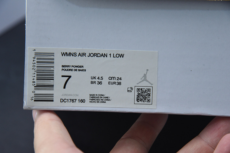 nike air jordan 1 low berry powder white black dc1767-160