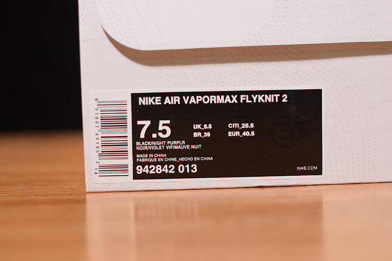 nike air vapormax flyknit 2.0 black purple 942843-013