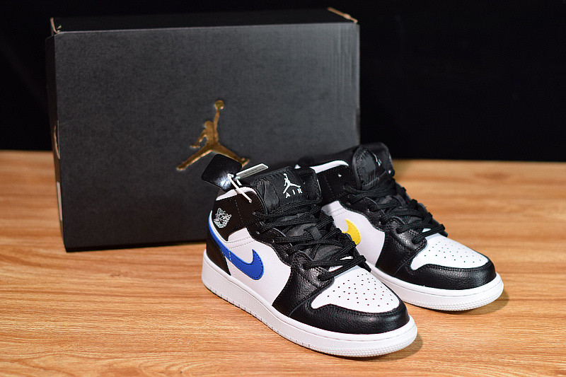 air jordan 1 mid multi-color swh(gs) 554725-052