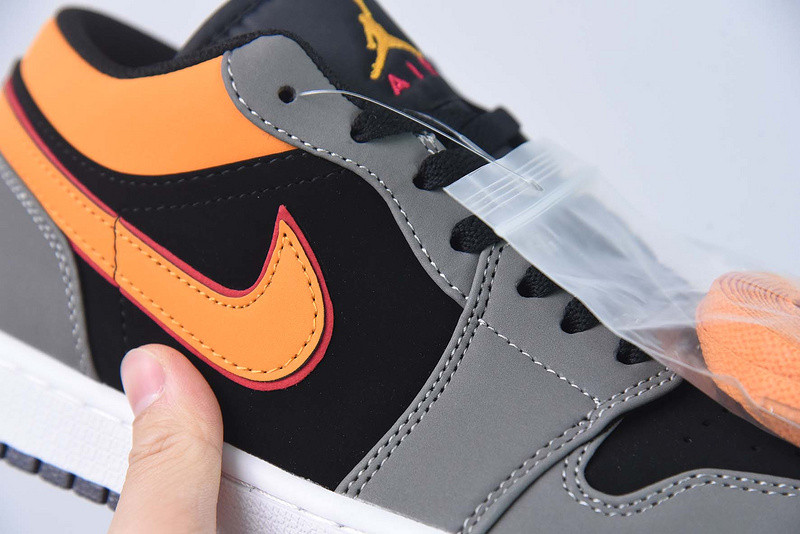 air jordan 1 low light graphite vivid orange fn7308-008