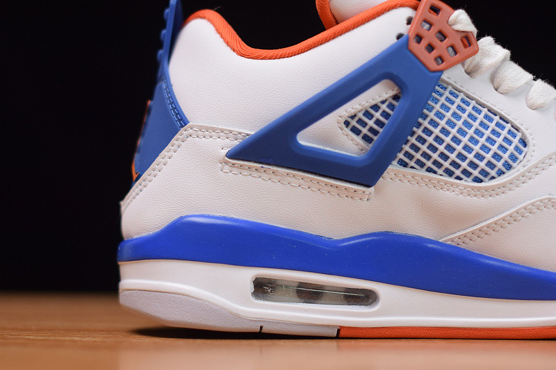 air jordan 4 retro “knicks” white/royal blue-orange 308497-171