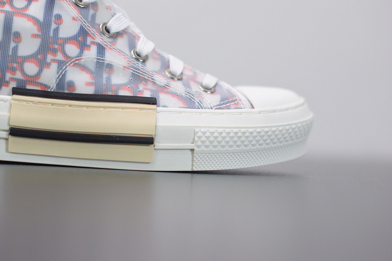 dio* b23 high-top sneaker in blue & red oblique