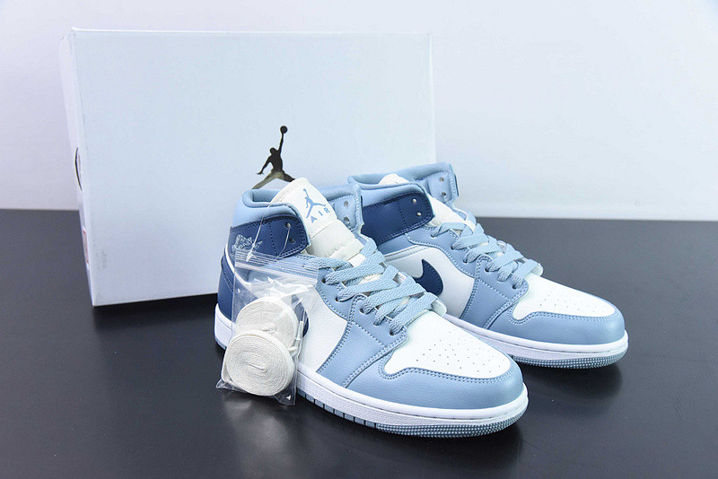 air jordan 1 mid womens blue bq6472-140