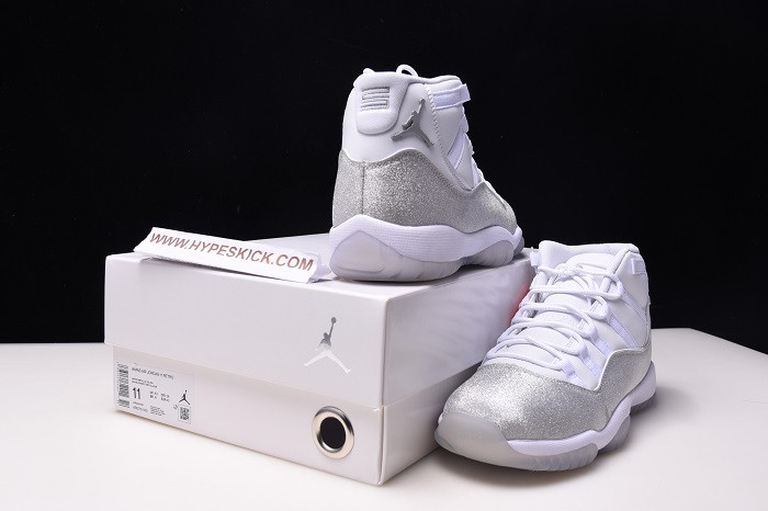 air jordan 11 wmns white metallic silver ar0715-100