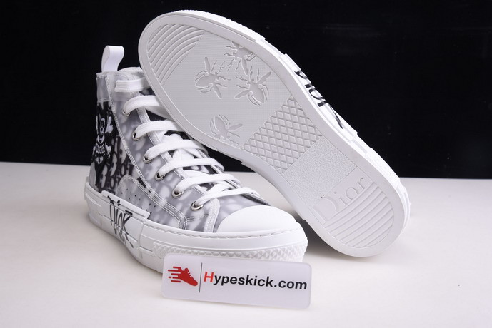 dio* b23 oblique high-top white sneaker